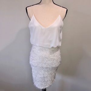 White feathered dress